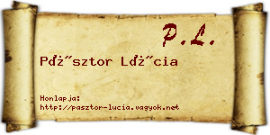 Pásztor Lúcia névjegykártya