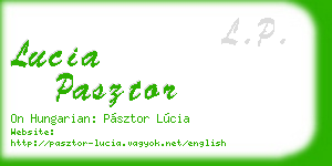 lucia pasztor business card